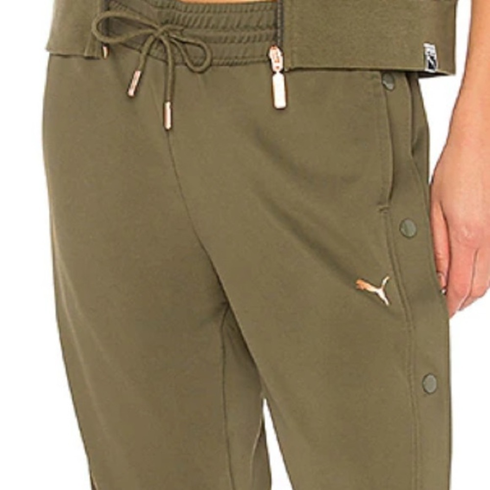 VtG Puma Low Rise Archival Puma women's explosive tear away pants OLIVE GREEN - Picture 5 of 11